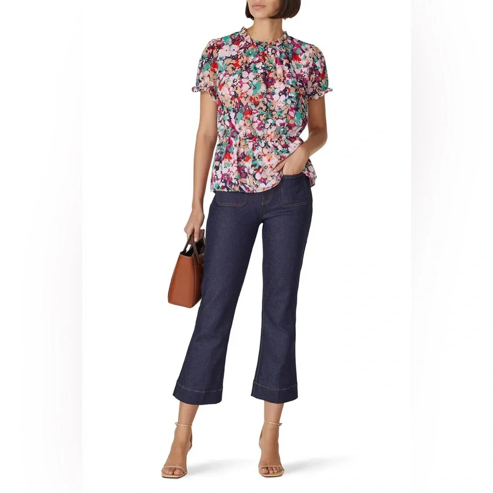 J.Crew Crinkle Cyrano Floral Top‎